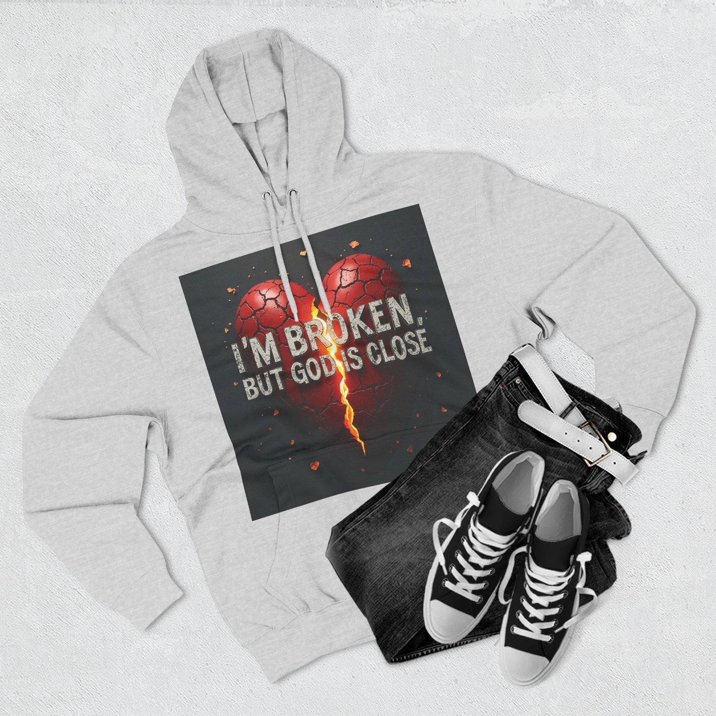 Heartfelt Fleece Hoodie - Inspirational Comfort, Motivational Apparel, Cozy Gift, Faith-Based Wear, Everyday Style