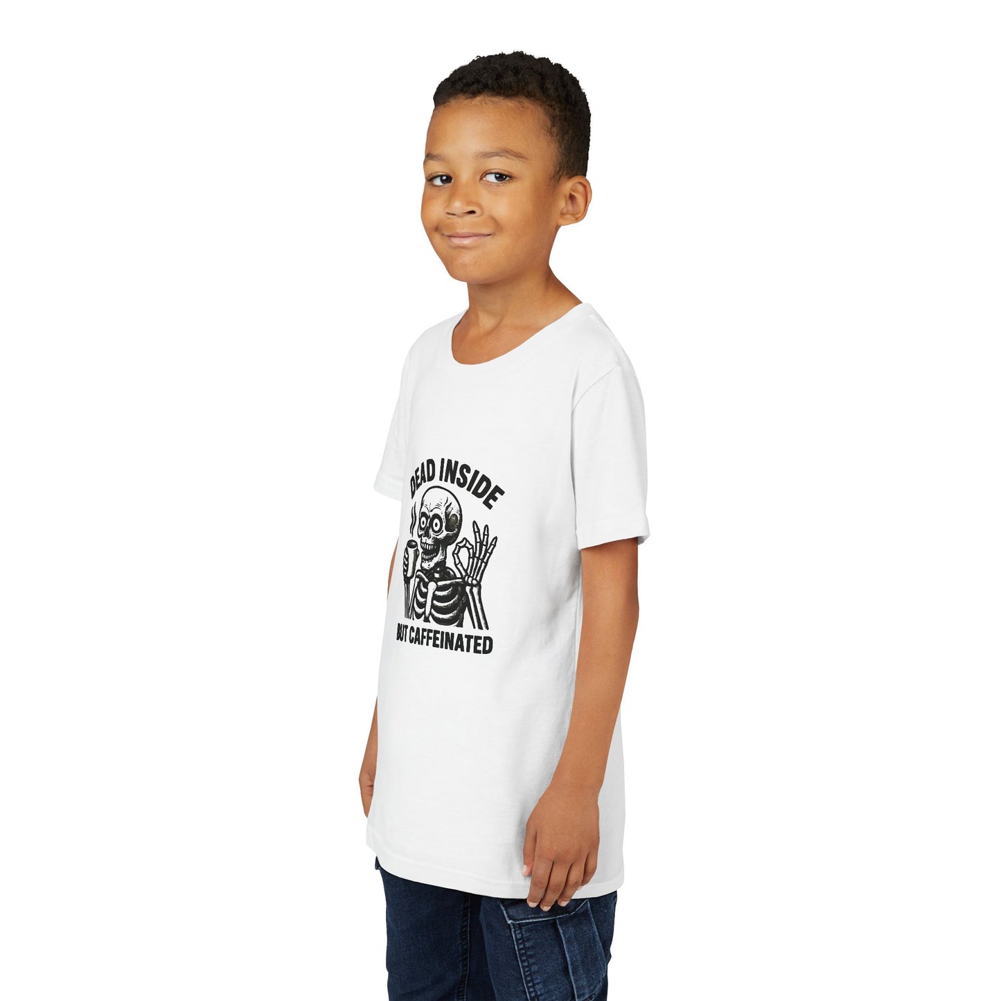 Youth Short Sleeve Tee with Funny Skeleton Design - Perfect for Halloween, Birthday Gifts, Casual Wear, Everyday Humor, Teens