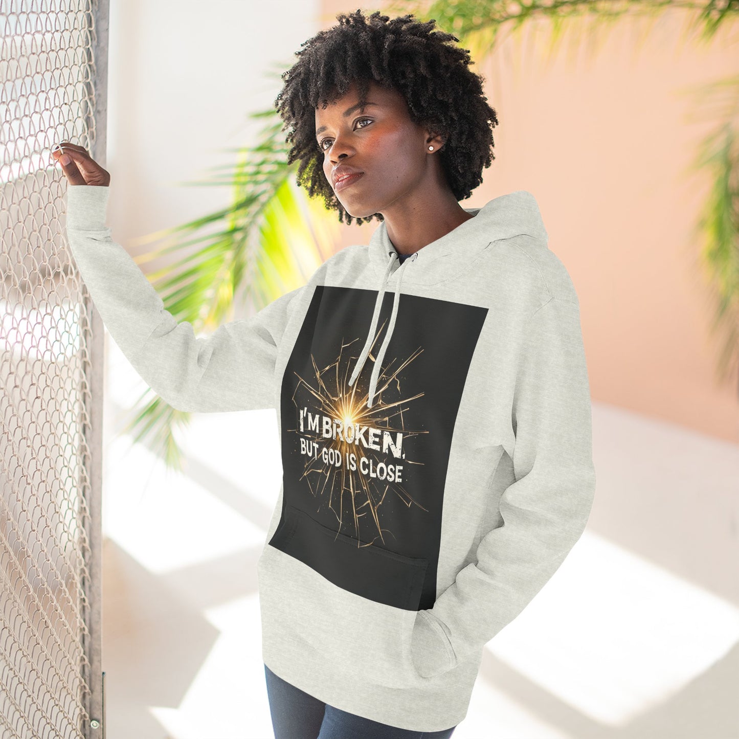 Inspirational Three-Panel Fleece Hoodie – Comfort, Hope, Faith, Gift Ideas for Friends, Cozy Wear for Relaxation