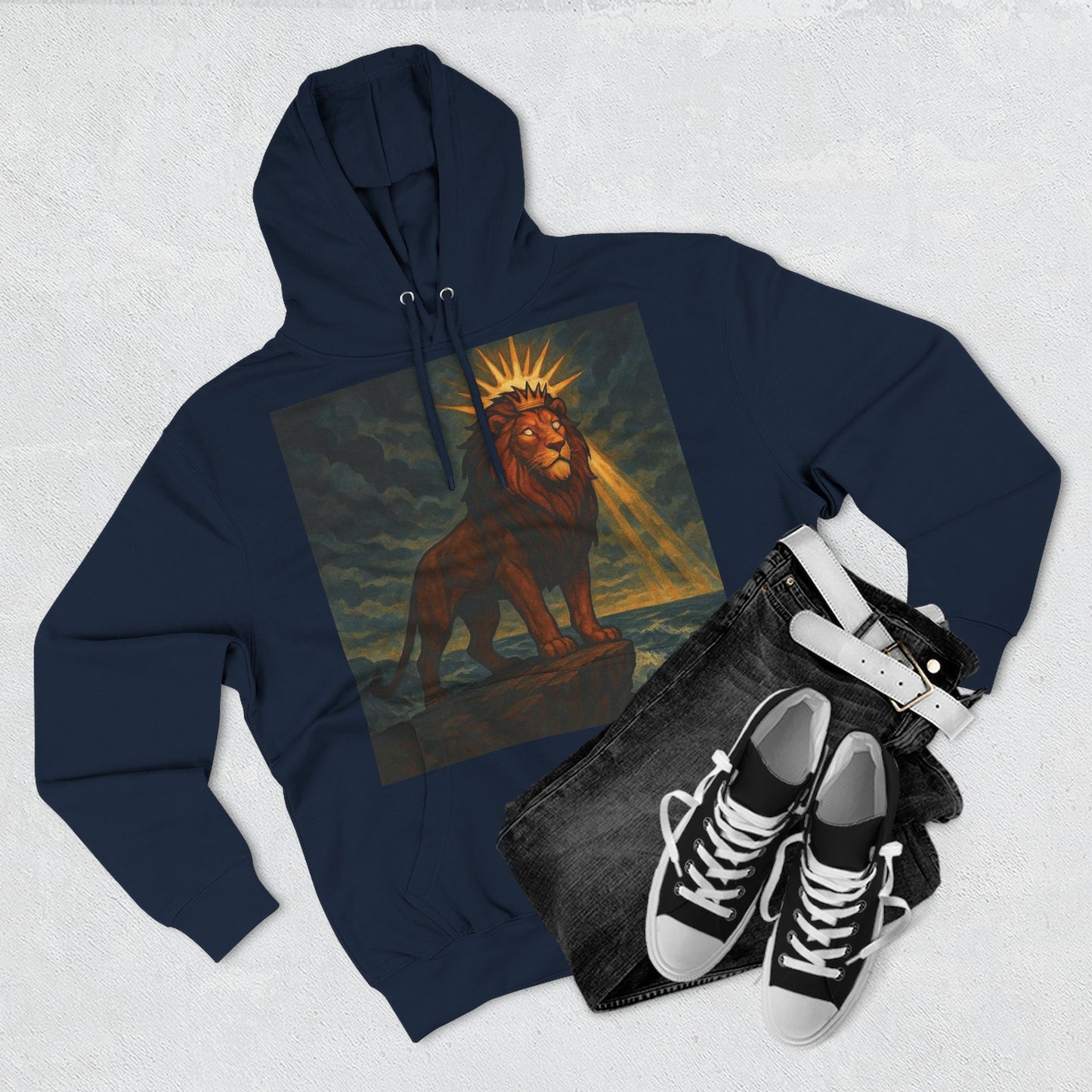 Three-Panel Fleece Hoodie, Cozy Hooded Sweatshirt, Animal Art Sweatshirt, Gift for Nature Lovers, Casual Wear, Unisex Hoodie