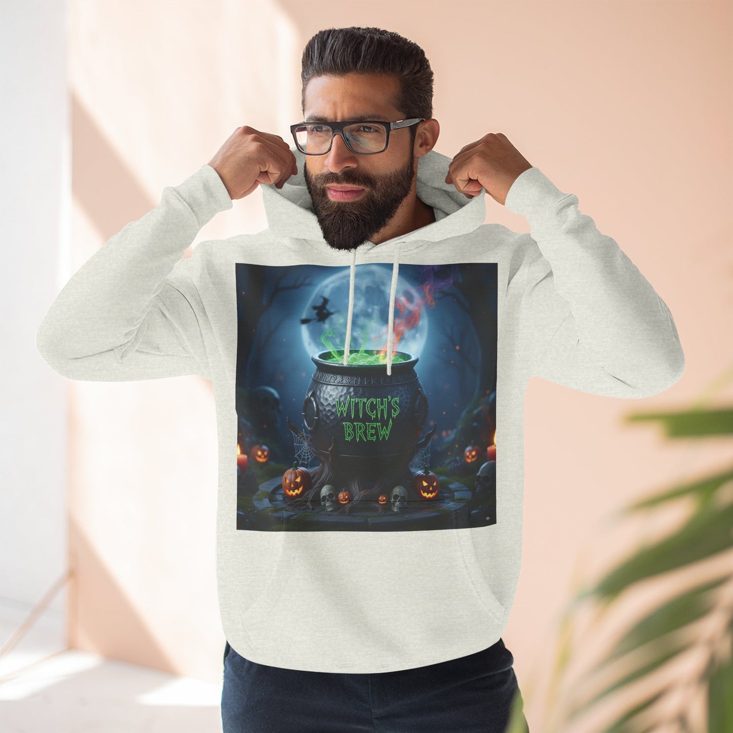 Halloween Witch Brew Fleece Hoodie, Cozy Fall Apparel, Spooky Gift, Autumn Fashion, Halloween Celebration Wear, Witchy Vibes