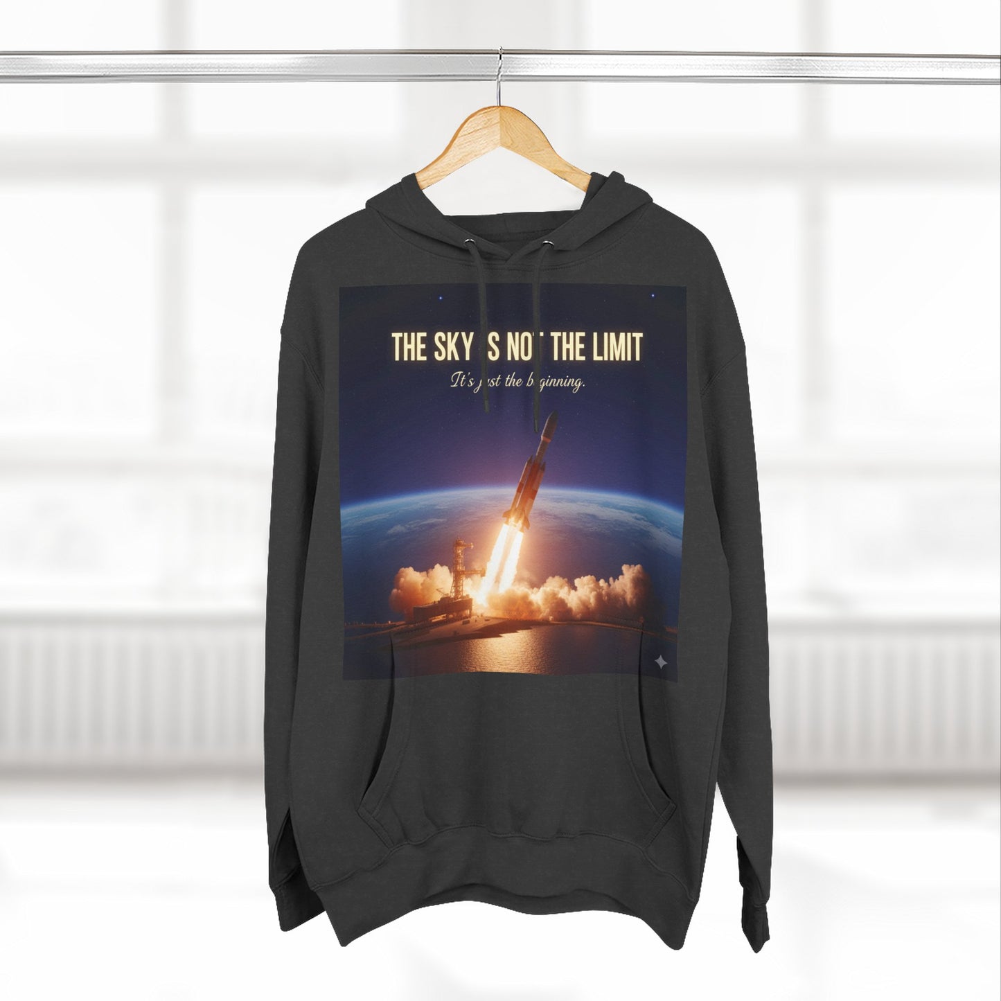 Inspirational Space Hoodie for Dreamers, The Sky is Not the Limit Sweatshirt, Motivational Gift, Cozy Fleece Pullover, Astronomy Lover