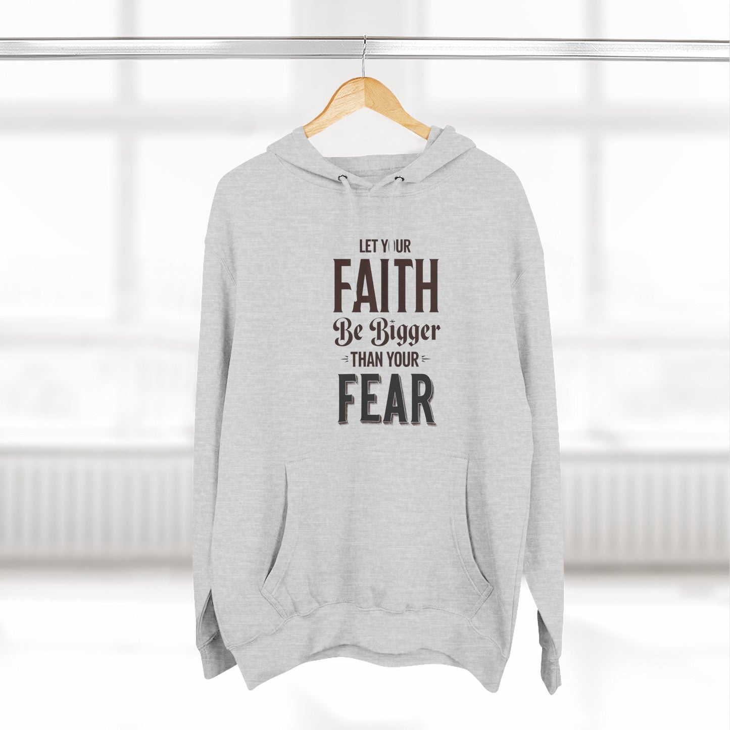 Three-Panel Fleece Hoodie, Cozy Faith Hoodie, Motivational Sweatshirt, Empowering Gift for Her, Perfect for Relaxation