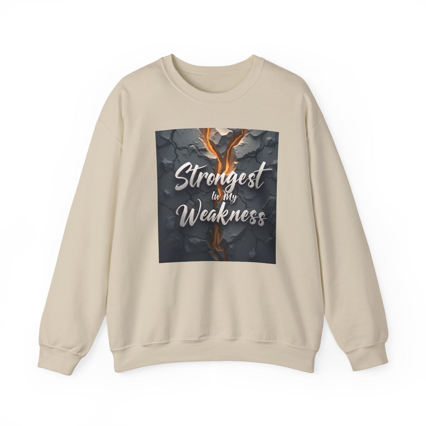 Strongest in My Weakness Sweatshirt | Cozy Unisex Crewneck | Inspirational Gift for Friends, Self-Care, Motivational Wear, Warm Layer