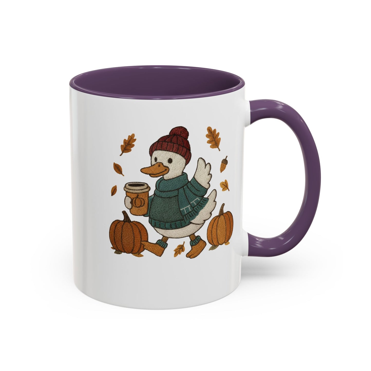 Cozy Autumn Coffee Mug, Pumpkin Spice Mug, Fall Vibes Drinkware, Goose with Pumpkins, Perfect Gift for Fall Lovers