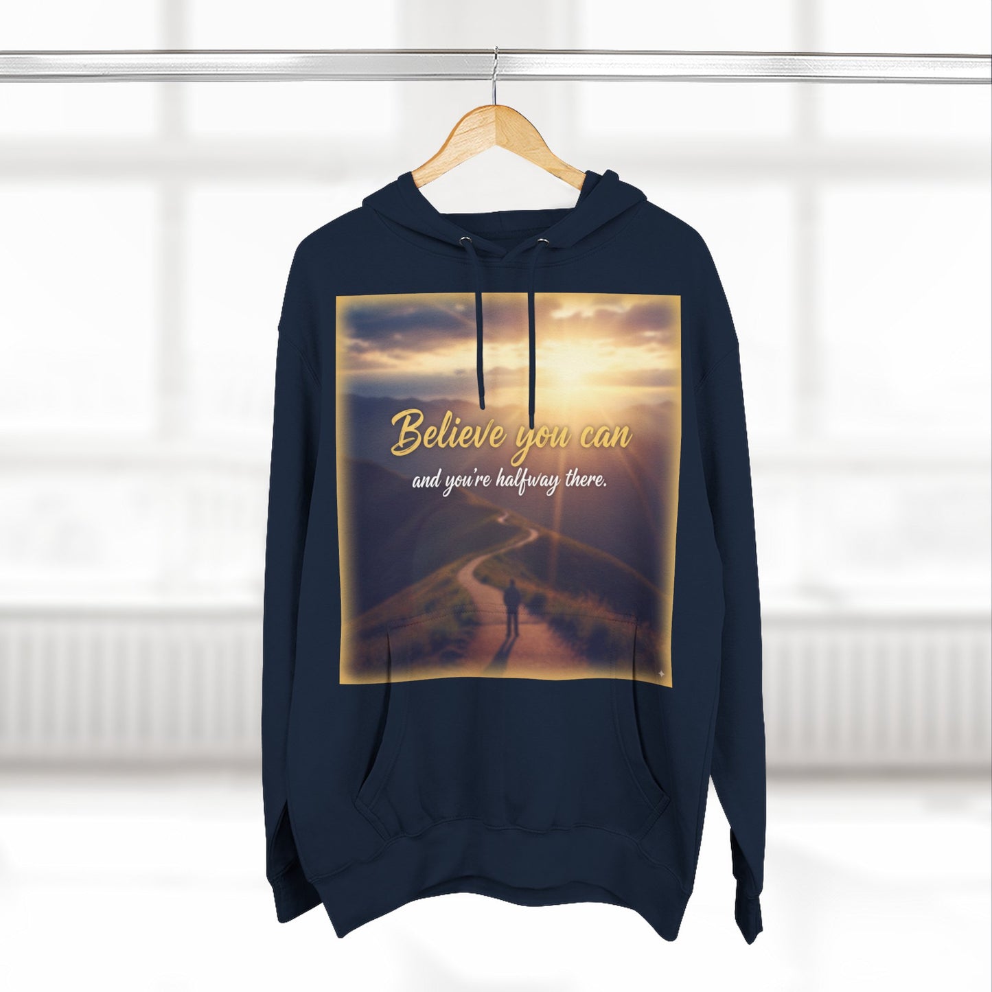 Inspirational Fleece Hoodie with Motivational Quote, Cozy Sweatshirt for All Seasons, Perfect Gift for Friends and Family