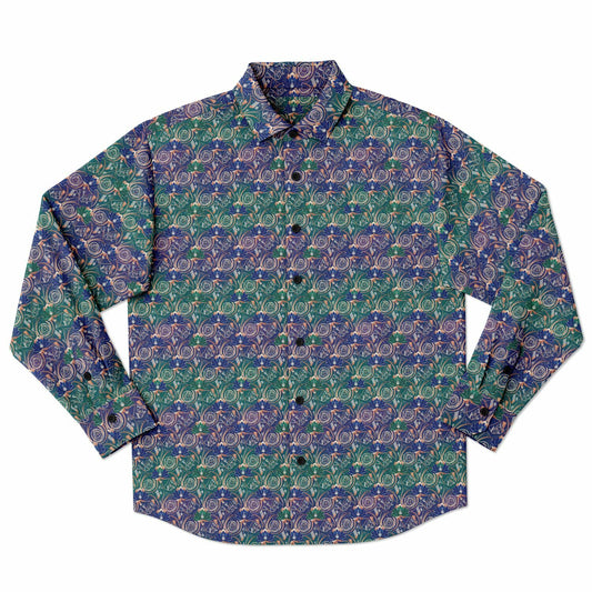 Long Sleeve Button Down Shirt - AOP
