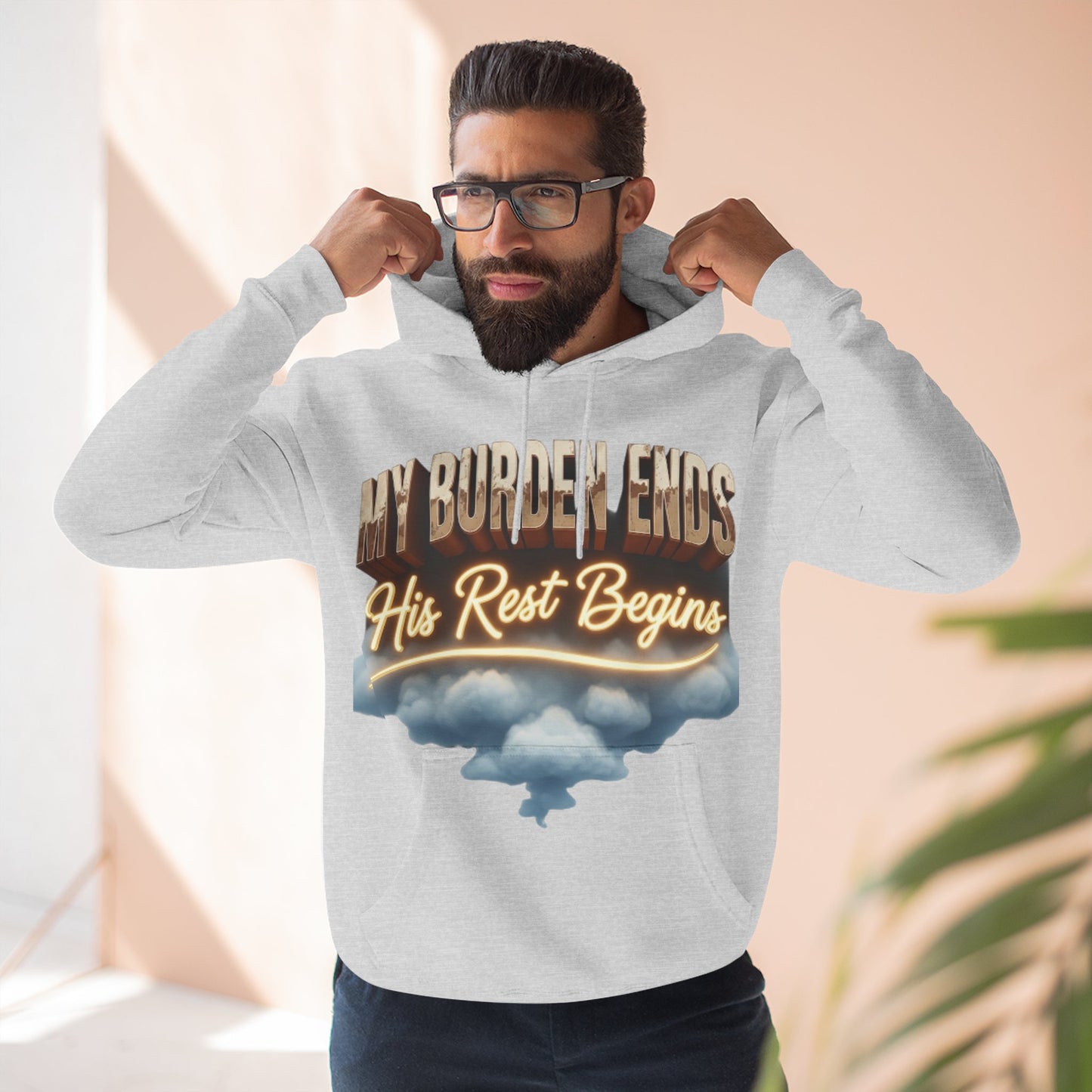 Inspirational Three-Panel Fleece Hoodie, Cozy Sweatshirt, Motivational Gift, Relaxation Wear, Everyday Comfort