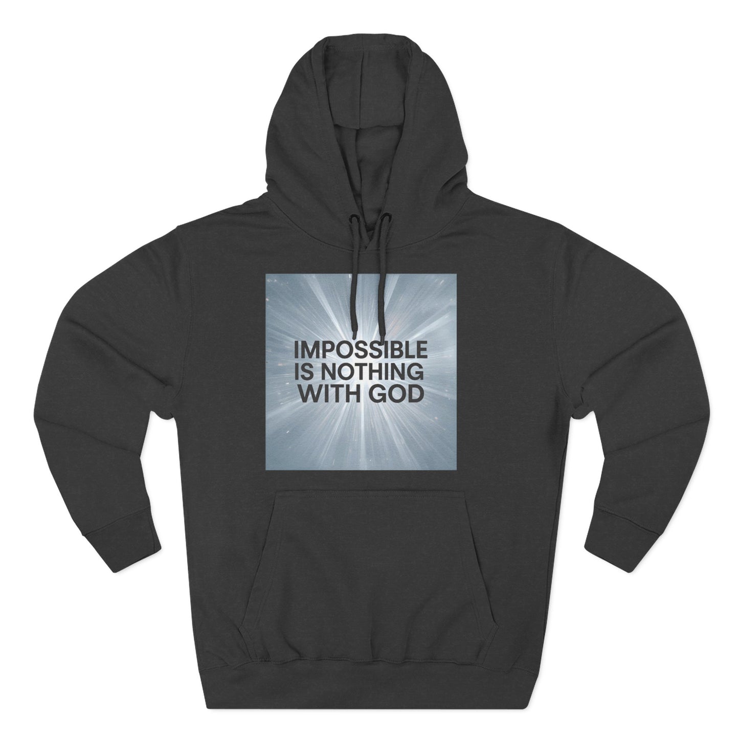 Inspirational Fleece Hoodie - Impossible is Nothing with God, Cozy Sweatshirt for Faith, Spirituality, Gift for Religious Friends.