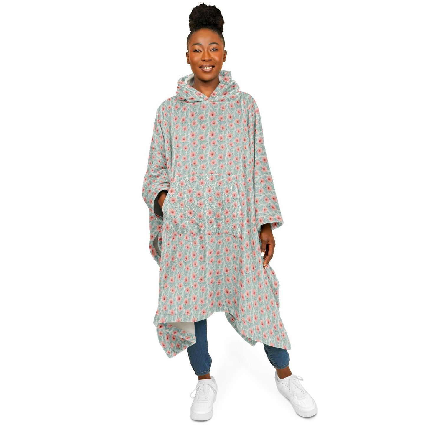 Flannel Blanket Poncho - AOP