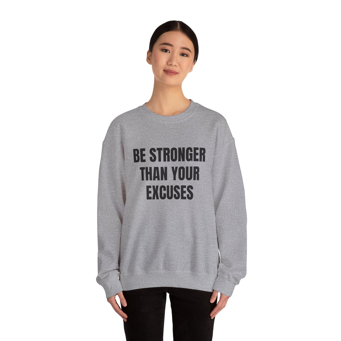 Motivational Crewneck Sweatshirt - Be Strong, Inspirational Gift for Fitness Lovers, Casual Cozy Sweater for Everyday Wear.