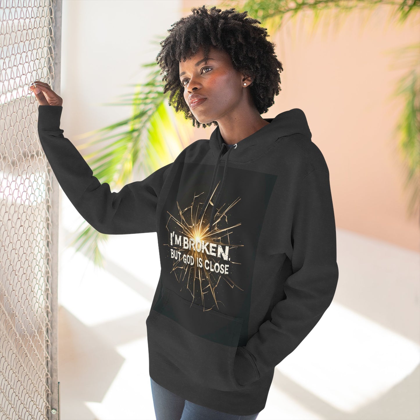 Inspirational Three-Panel Fleece Hoodie – Comfort, Hope, Faith, Gift Ideas for Friends, Cozy Wear for Relaxation