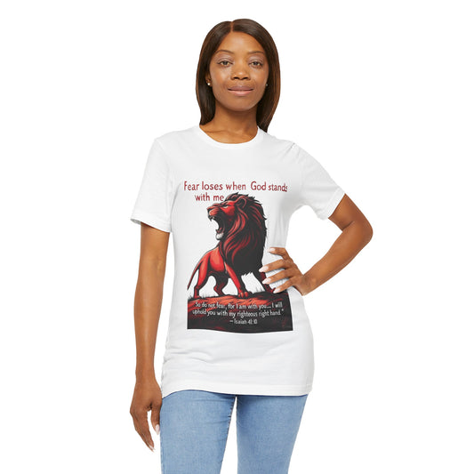 Faith-Inspired Unisex Tee - Strength, Courage, Christian Apparel, Inspirational Gift, Comfort Wear, Daily Motivation