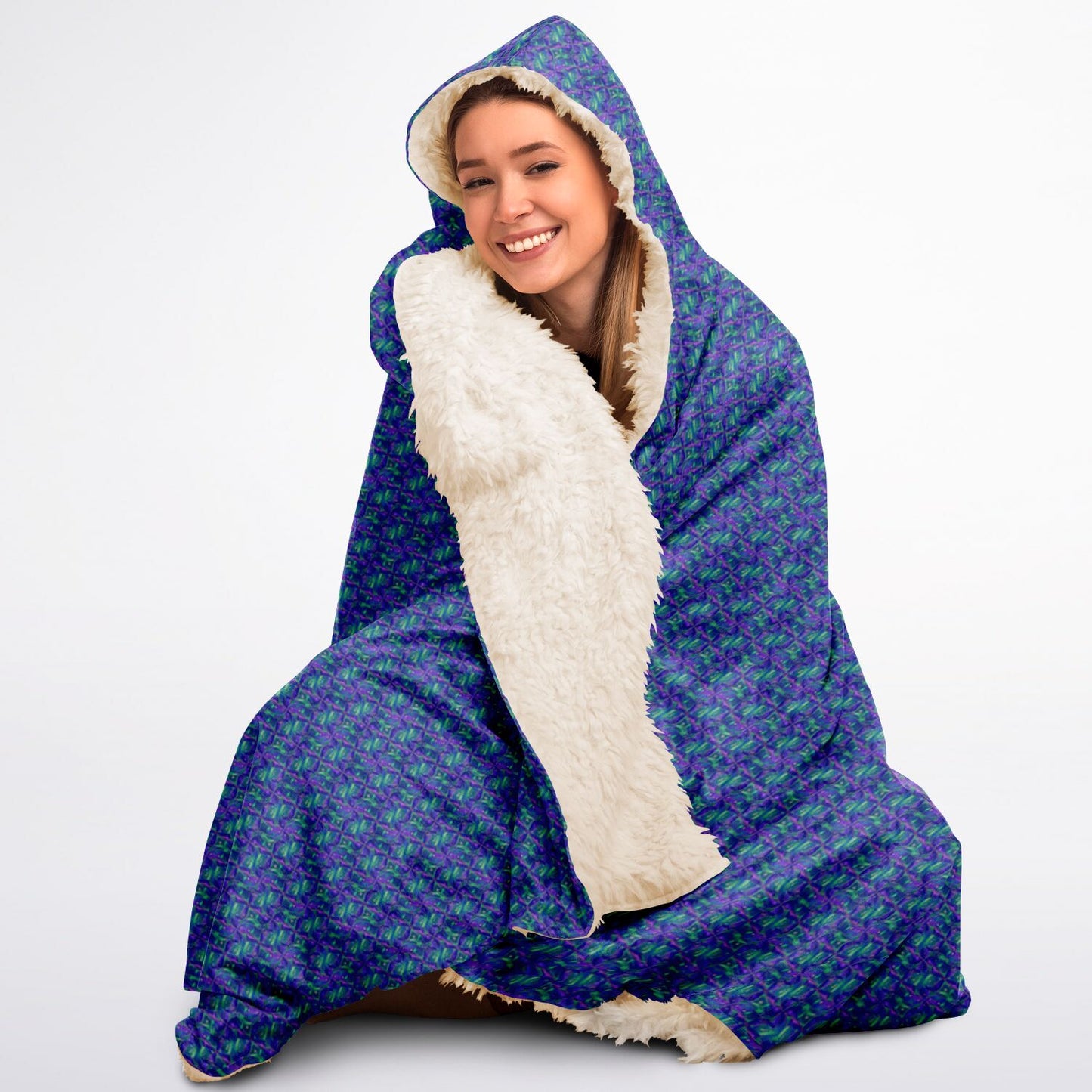 Hooded Blanket Sherpa - AOP