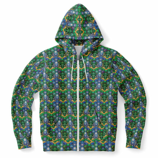 Fashion Zip-Up Hoodie - AOP