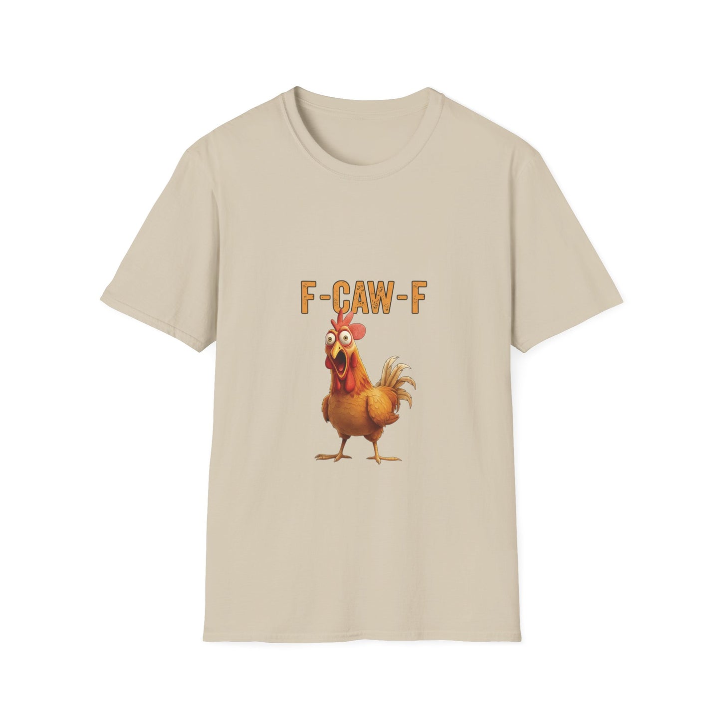 Funny Chicken T-Shirt, Unisex Softstyle Tee, F-Caw-F Humor Shirt, Gift for Animal Lovers, Cute Farm Animal Apparel