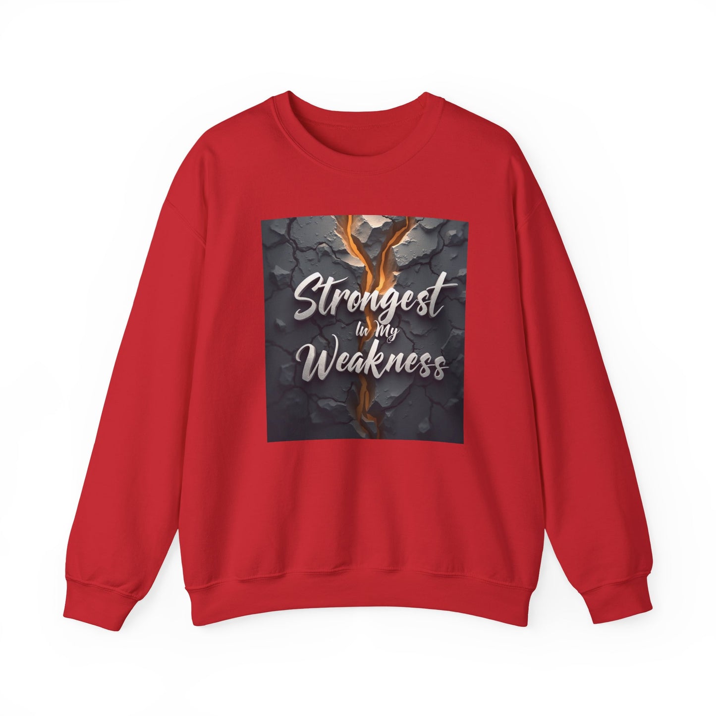 Strongest in My Weakness Sweatshirt | Cozy Unisex Crewneck | Inspirational Gift for Friends, Self-Care, Motivational Wear, Warm Layer