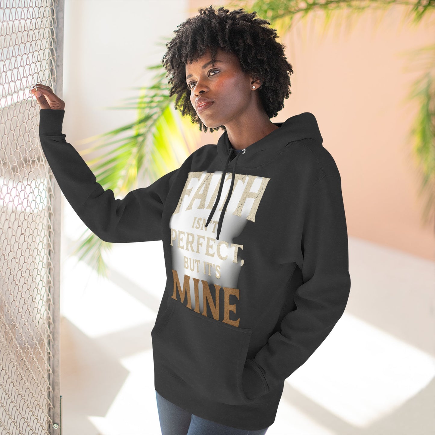 Faith-Themed Fleece Hoodie, Inspirational Sweatshirt, Cozy Faith Hoodie, Perfect for Gifts, Christian Apparel