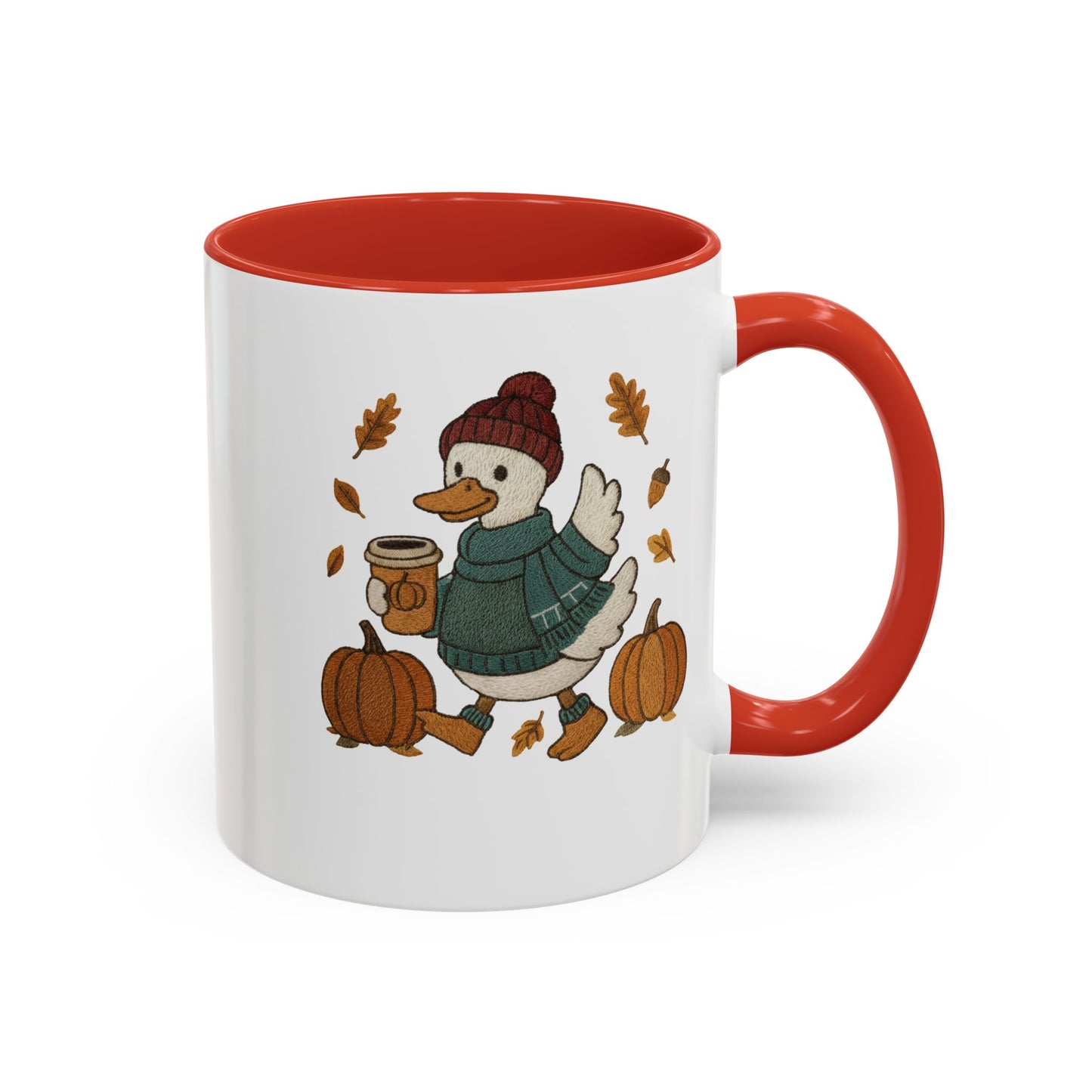 Cozy Autumn Coffee Mug, Pumpkin Spice Mug, Fall Vibes Drinkware, Goose with Pumpkins, Perfect Gift for Fall Lovers