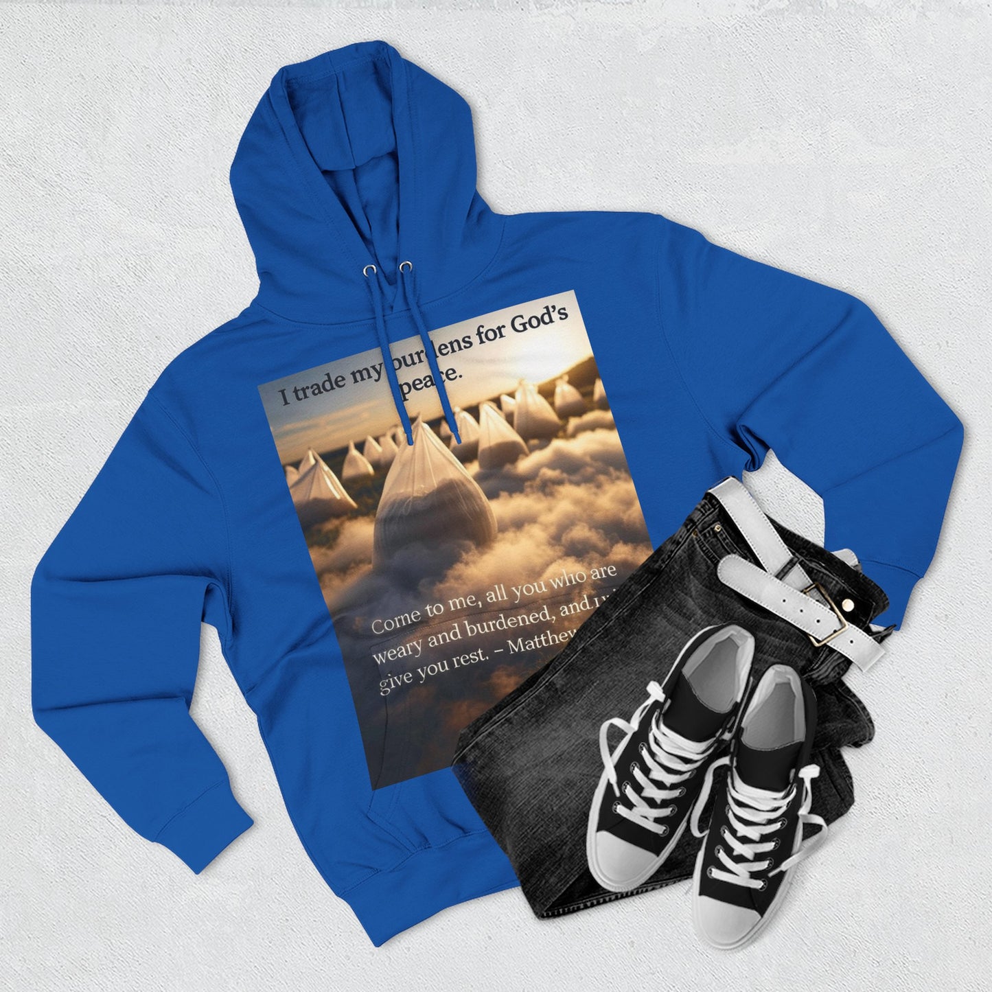 Inspirational Fleece Hoodie with Bible Verse, Cozy Christian Apparel, Perfect Gift for Faith, Relaxation, and Every Occasion