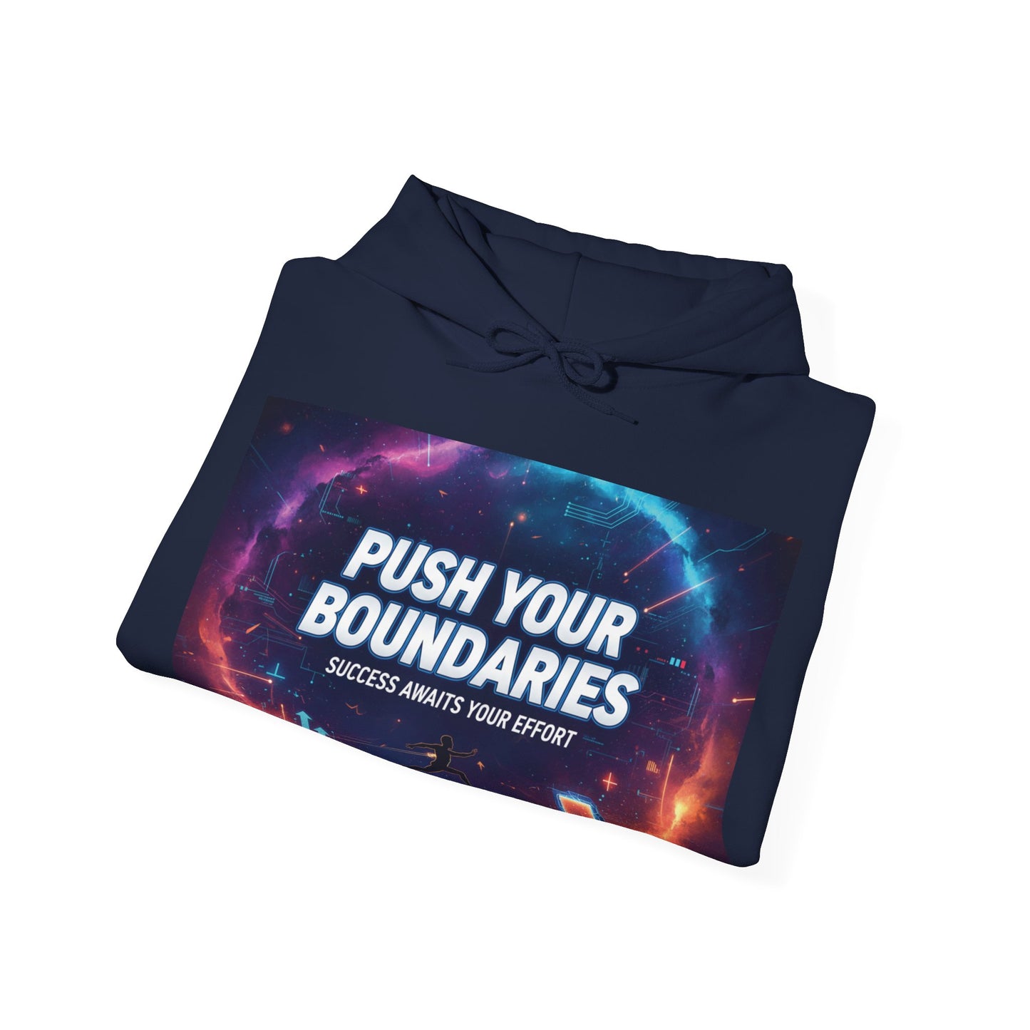 Motivational Graphic Hoodie, Push Your Boundaries Sweatshirt, Gift for Entrepreneurs, Cozy Layer for Success, Inspirational Apparel