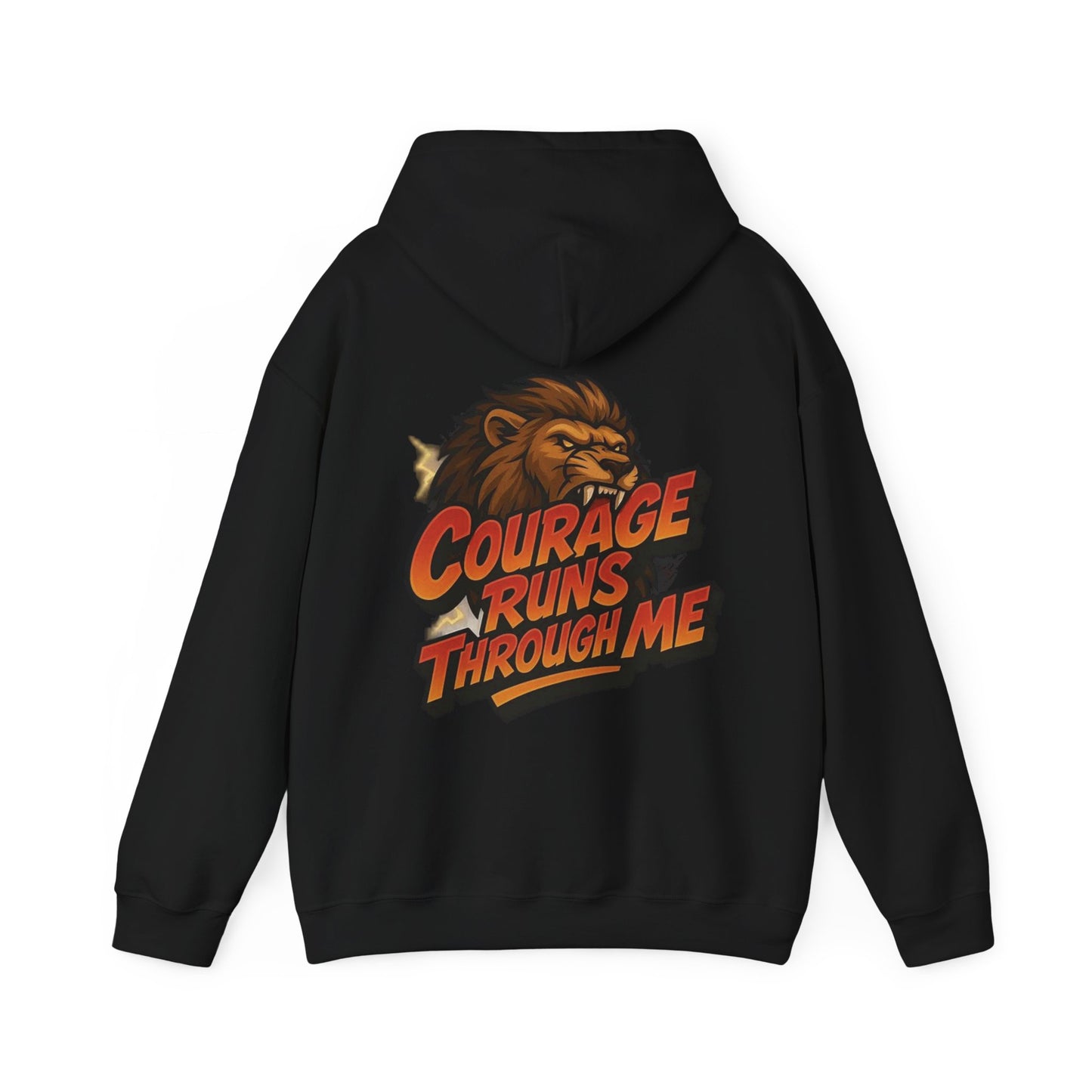 Courage Runs Through Me Hoodie - Unisex Heavy Blend Sweatshirt, Cozy Gift for Motivational Living, Perfect for Workout.