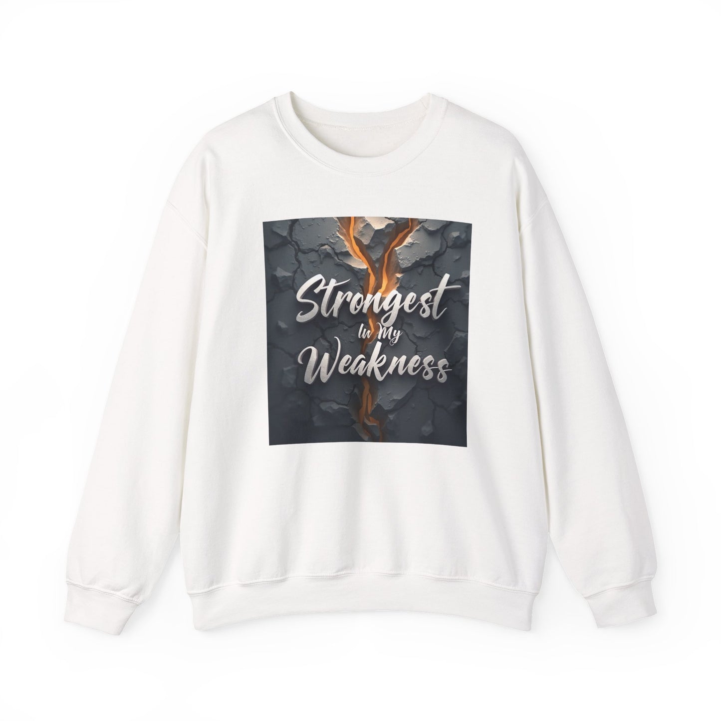 Strongest in My Weakness Sweatshirt | Cozy Unisex Crewneck | Inspirational Gift for Friends, Self-Care, Motivational Wear, Warm Layer