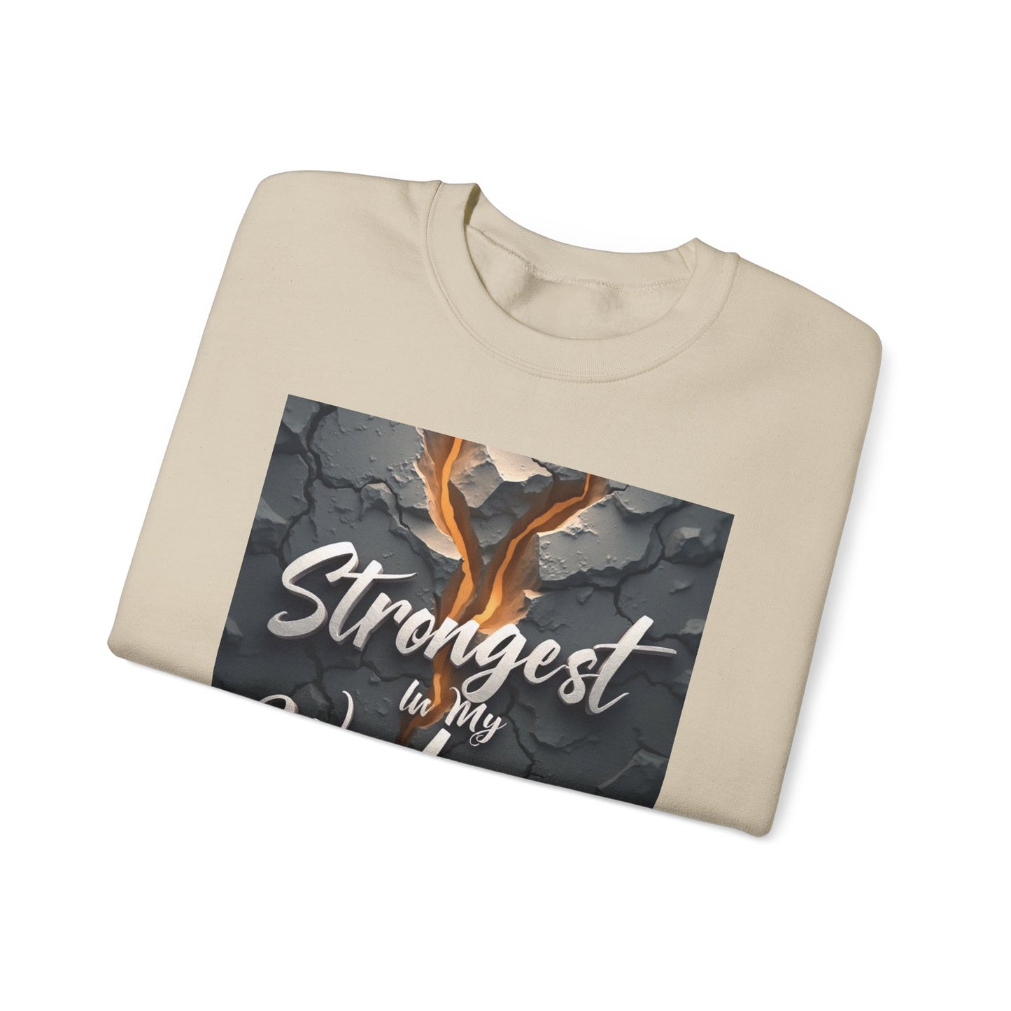 Inspirational Crewneck Sweatshirt - ‘Strongest to My Weakness’ | Cozy Gift, Motivational Wear, Unisex Apparel, Self-Care, Casual Style