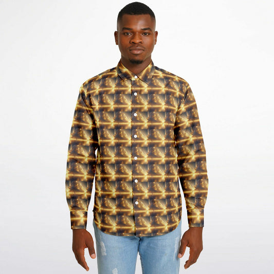 Long Sleeve Button Down Shirt - AOP