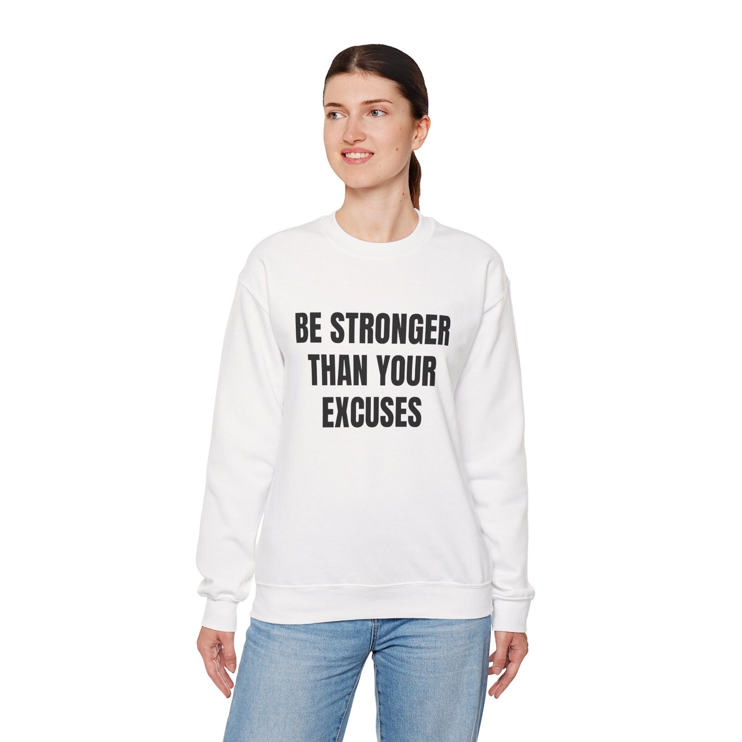 Motivational Crewneck Sweatshirt - Be Strong, Inspirational Gift for Fitness Lovers, Casual Cozy Sweater for Everyday Wear.