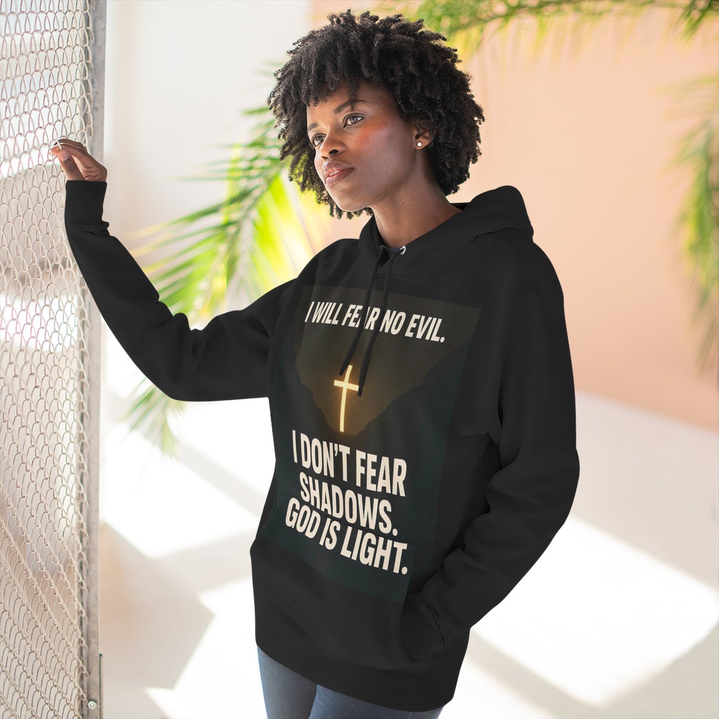 Inspirational Fleece Hoodie, Cozy Christian Apparel, Faith-Based Gift for Men and Women, Casual Wear, Perfect for Holidays