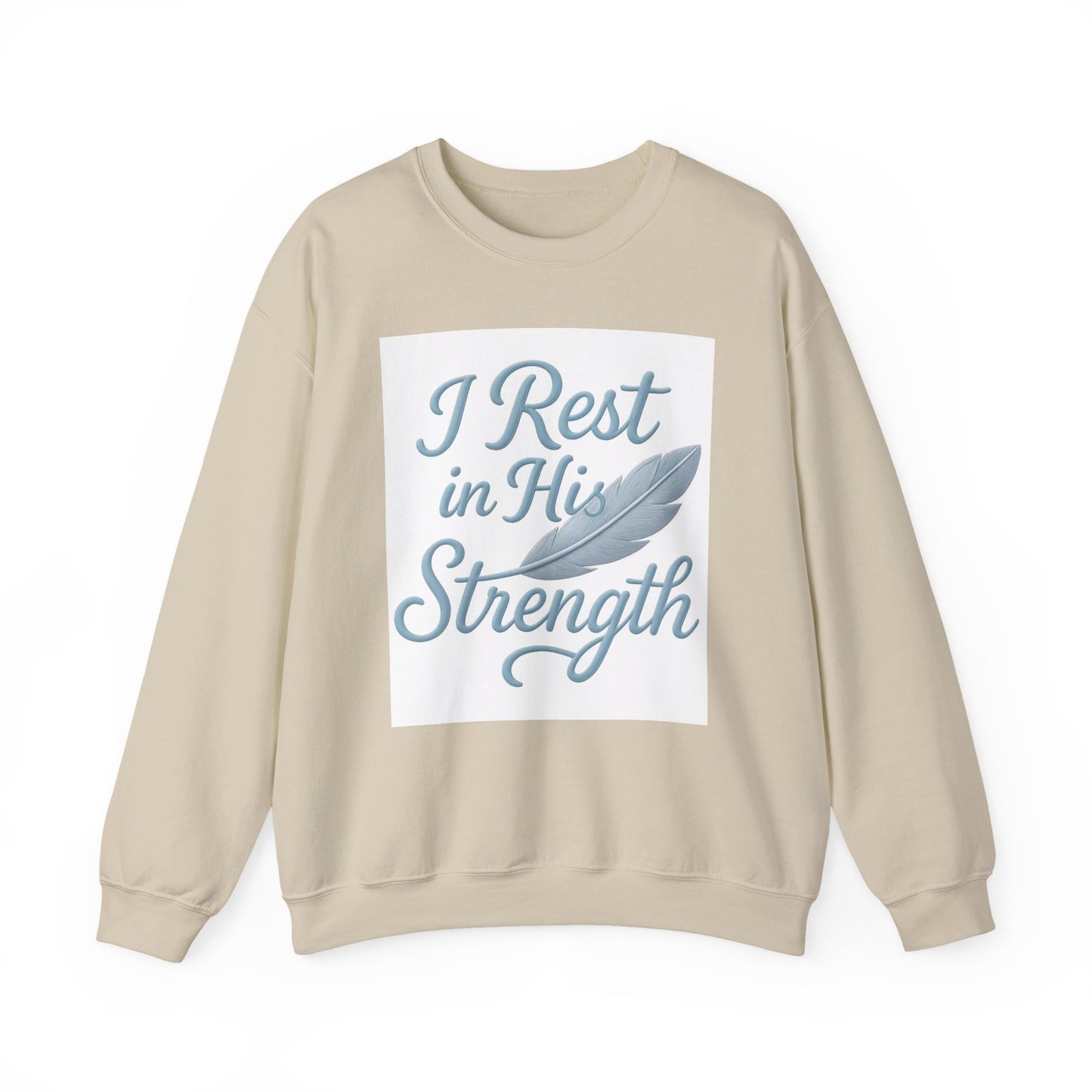 Inspirational Strength Crewneck Sweatshirt, Gift for Him, Motivational Apparel, Cozy Sweater for Faith, Relaxed Comfort Wear