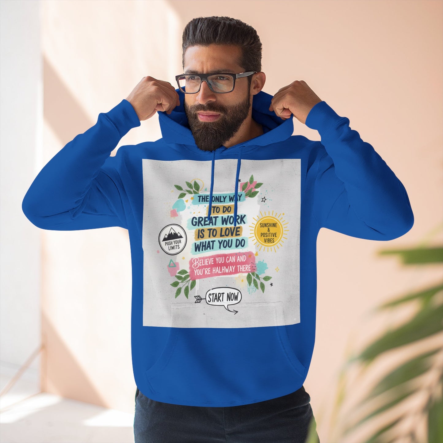 Inspiring Fleece Hoodie for Motivation, Cozy Sweatshirt, Gift for Job Seekers, Work from Home Apparel, Positive Vibes Hoodie