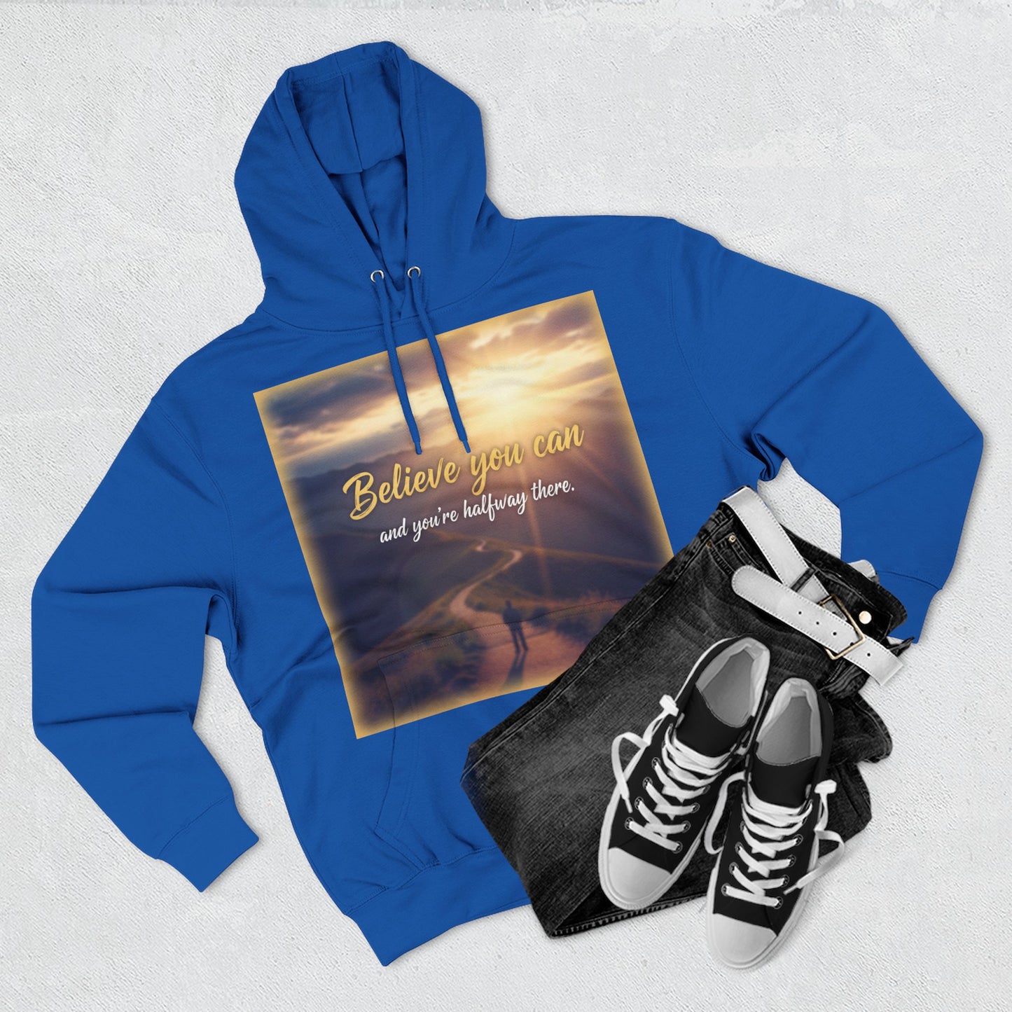 Inspirational Fleece Hoodie with Motivational Quote, Cozy Sweatshirt for All Seasons, Perfect Gift for Friends and Family