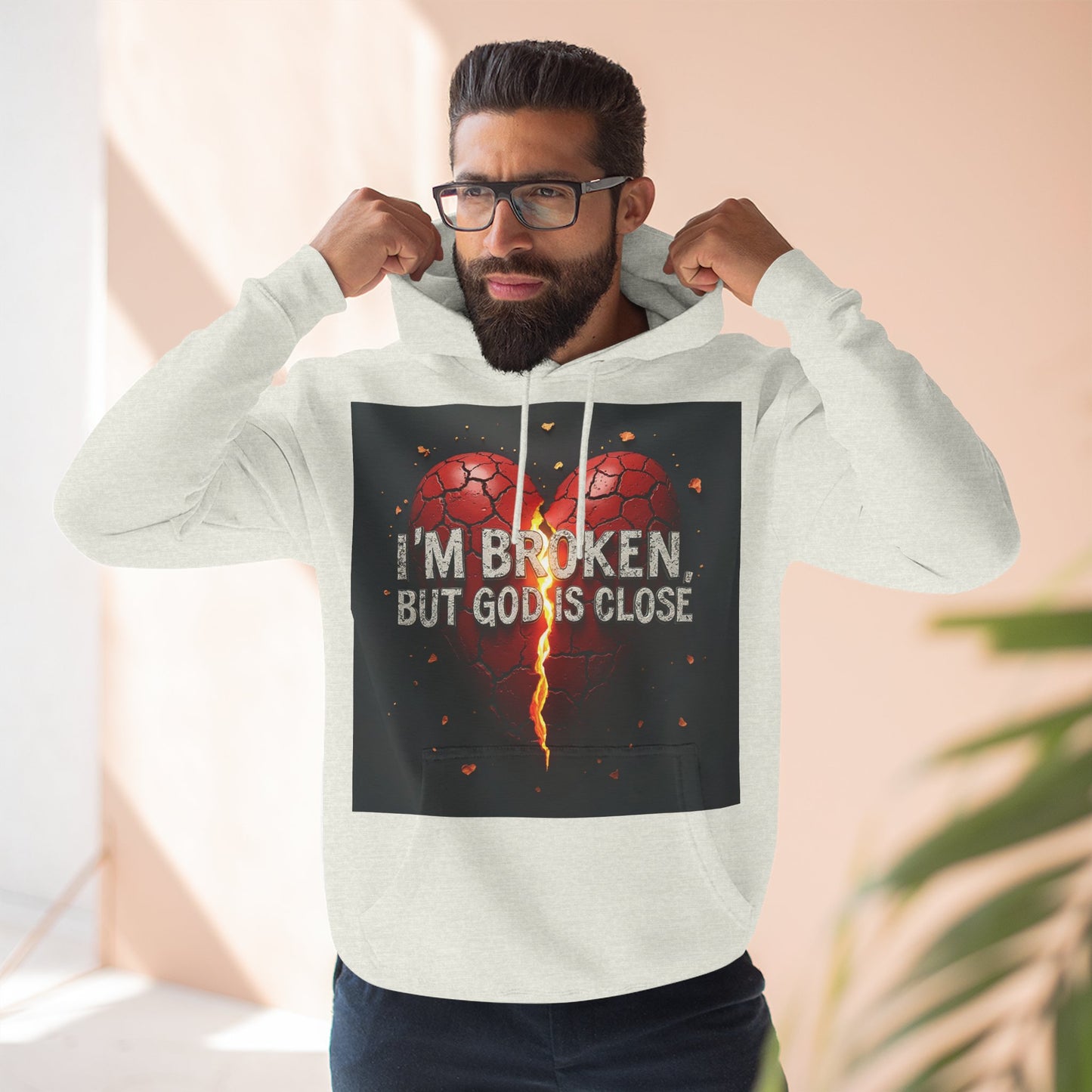 Heartfelt Fleece Hoodie - Inspirational Comfort, Motivational Apparel, Cozy Gift, Faith-Based Wear, Everyday Style