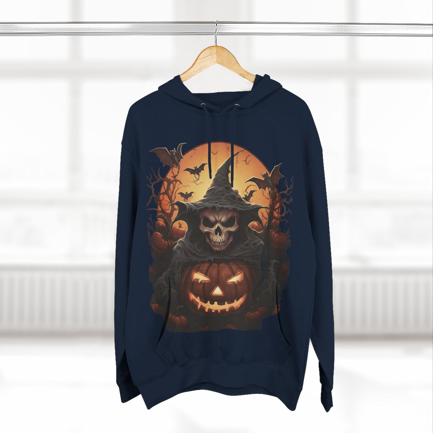 Spooky Halloween Hoodie, Fleece Sweatshirt for Fall, Cozy Witch Design, Pumpkin Decor, Unisex Gift for Halloween Lovers