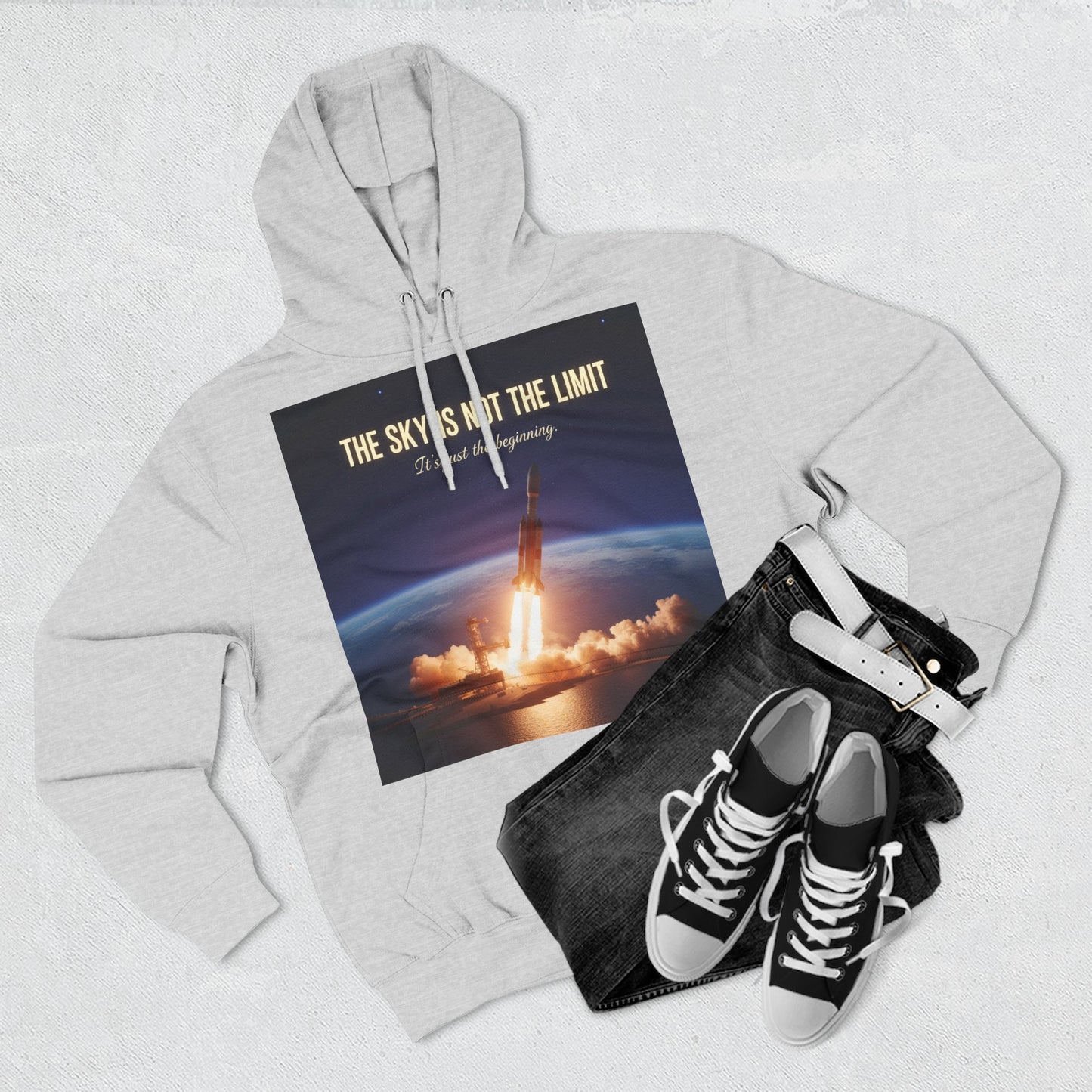 Inspirational Space Hoodie for Dreamers, The Sky is Not the Limit Sweatshirt, Motivational Gift, Cozy Fleece Pullover, Astronomy Lover