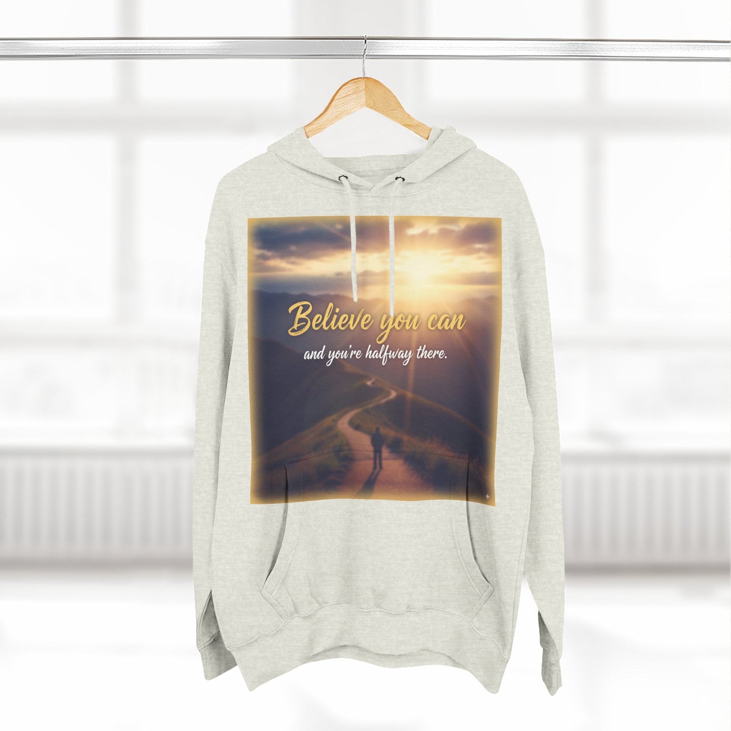 Inspirational Fleece Hoodie with Motivational Quote, Cozy Sweatshirt for All Seasons, Perfect Gift for Friends and Family