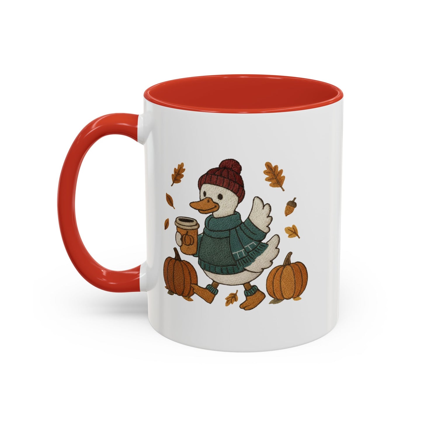 Cozy Autumn Coffee Mug, Pumpkin Spice Mug, Fall Vibes Drinkware, Goose with Pumpkins, Perfect Gift for Fall Lovers