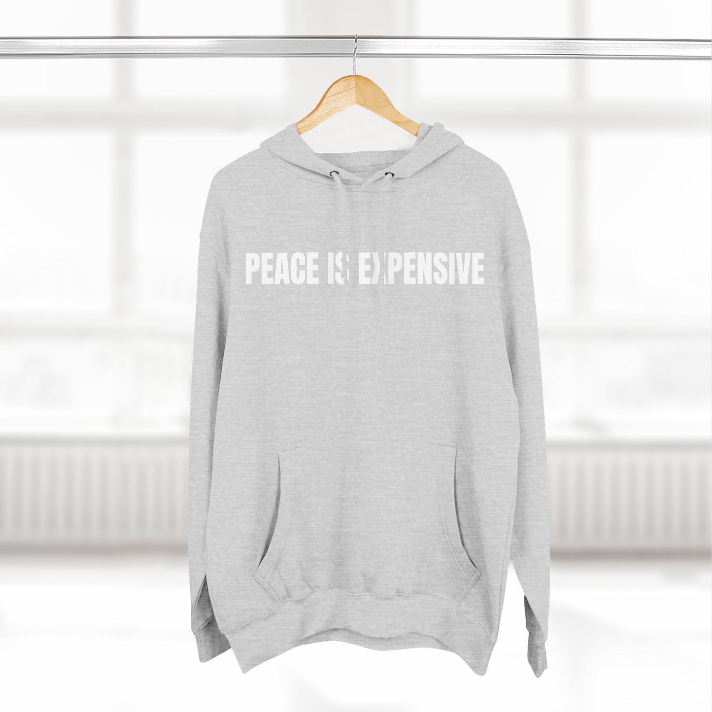 Peace is Expensive Fleece Hoodie, Cozy Pullover for Comfort, Stylish Gift for Friends, Unisex Streetwear, Warm Casual Wear