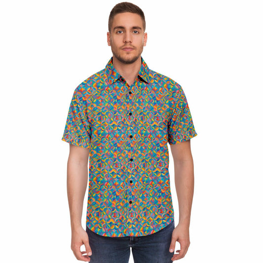Short Sleeve Button Down Shirt - AOP