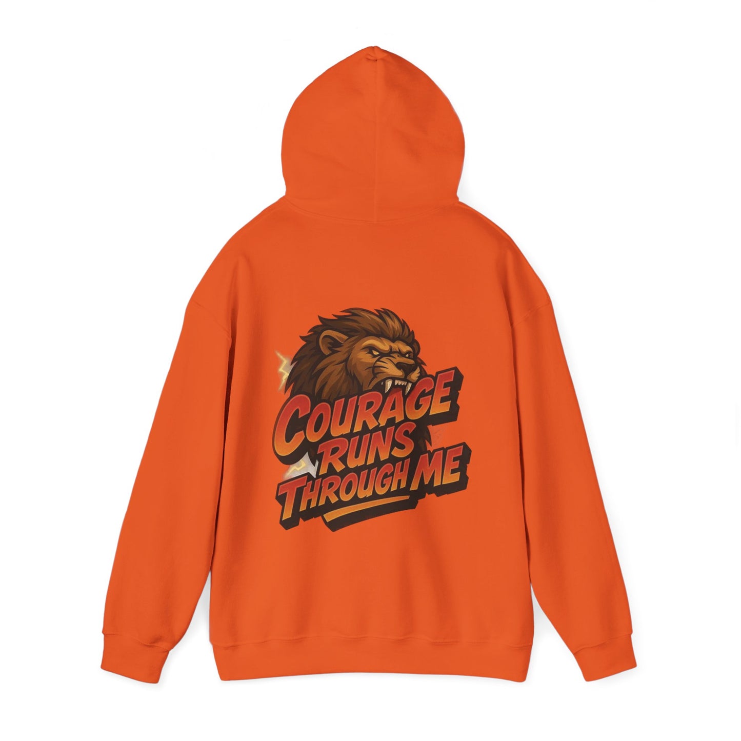 Courage Runs Through Me Hoodie - Unisex Heavy Blend Sweatshirt, Cozy Gift for Motivational Living, Perfect for Workout.