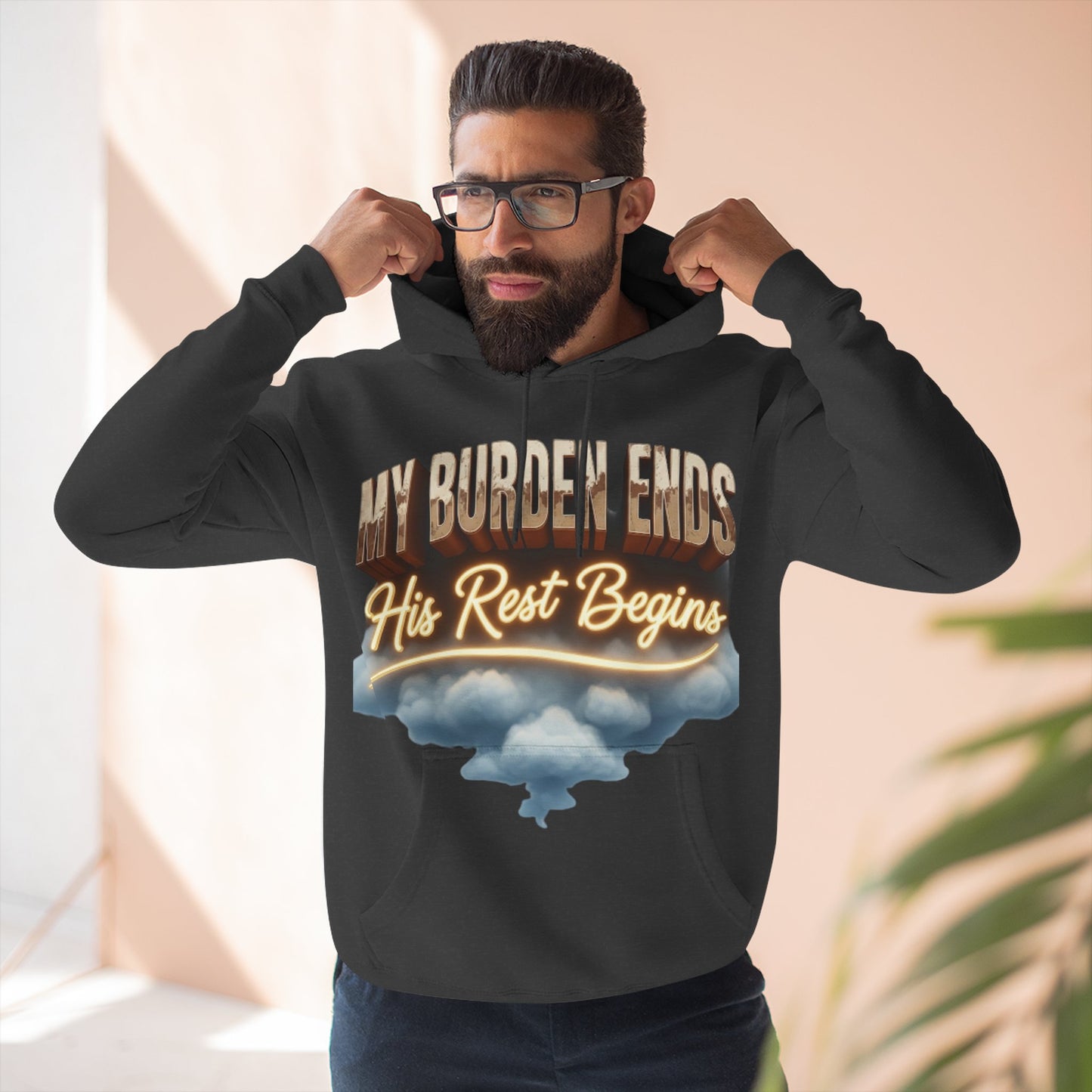 Inspirational Three-Panel Fleece Hoodie, Cozy Sweatshirt, Motivational Gift, Relaxation Wear, Everyday Comfort