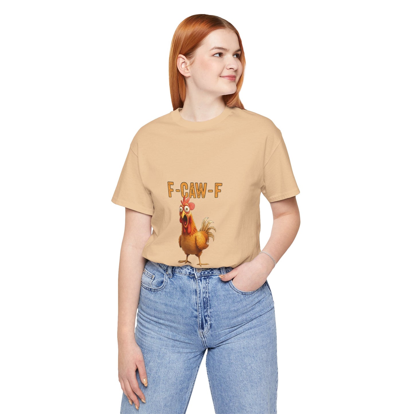 Funny Chicken Graphic Tee, Unisex Jersey Short Sleeve Shirt, Gift for Animal Lovers, Casual Wear, Humorous T-Shirt, F-CAW-F Tee