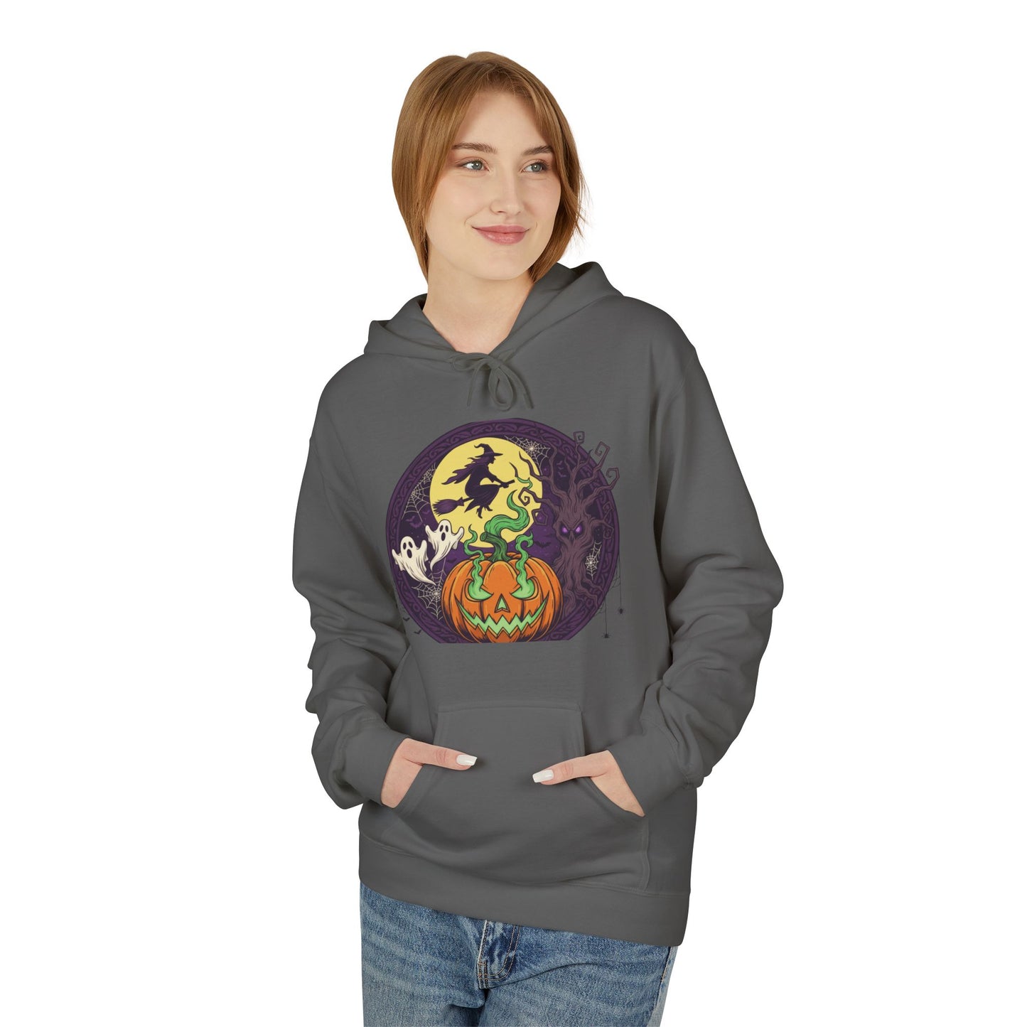Halloween Pumpkin Hoodie, Cozy Sweatshirt for Fall Celebrations, Perfect for Halloween and Autumn Gatherings, Unisex Design.