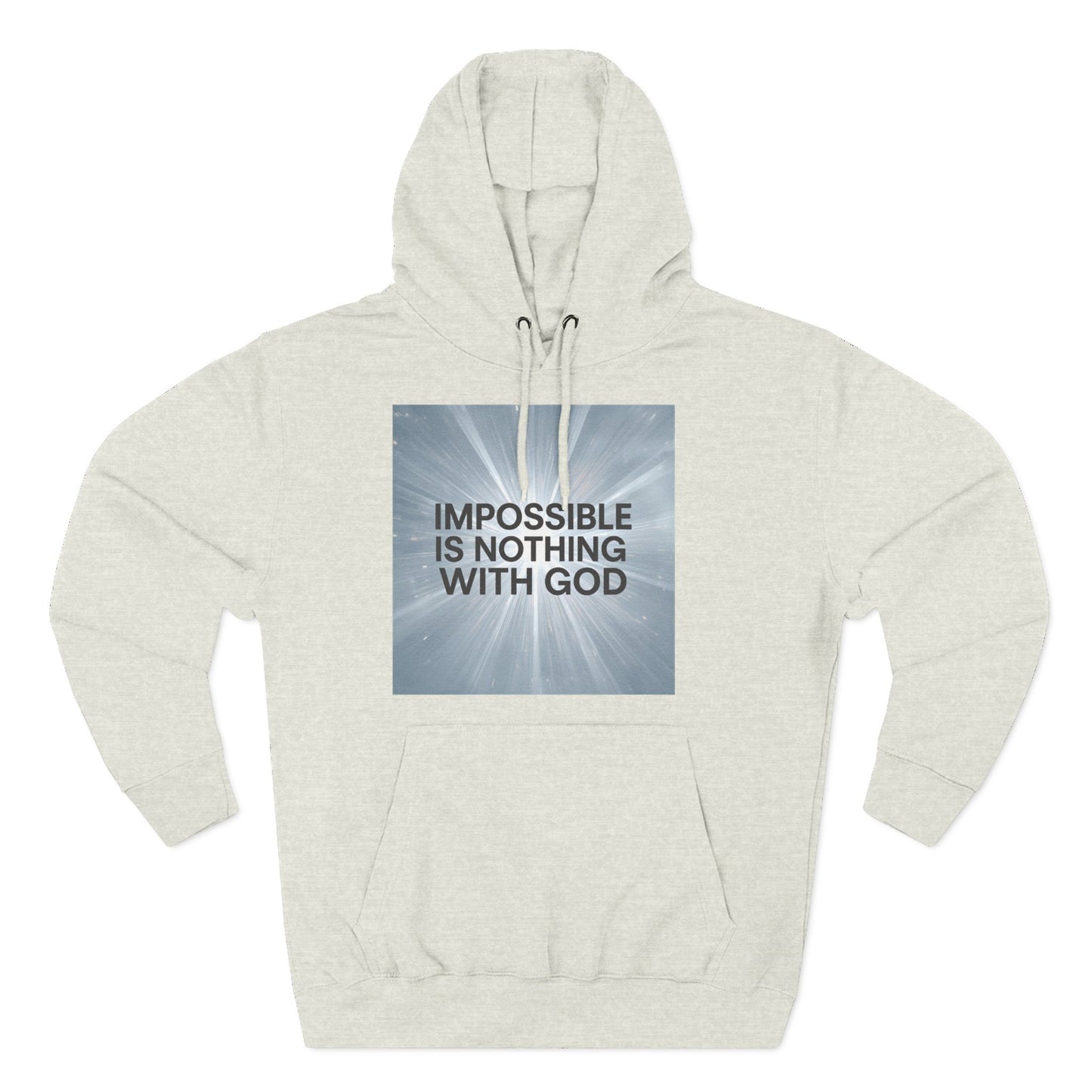 Inspirational Fleece Hoodie - Impossible is Nothing with God, Cozy Sweatshirt for Faith, Spirituality, Gift for Religious Friends.