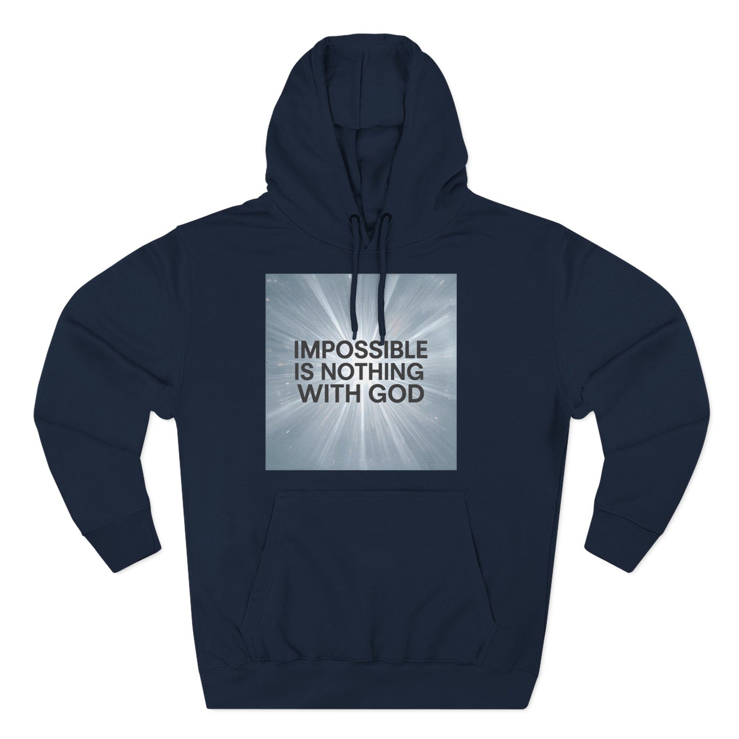 Inspirational Fleece Hoodie - Impossible is Nothing with God, Cozy Sweatshirt for Faith, Spirituality, Gift for Religious Friends.