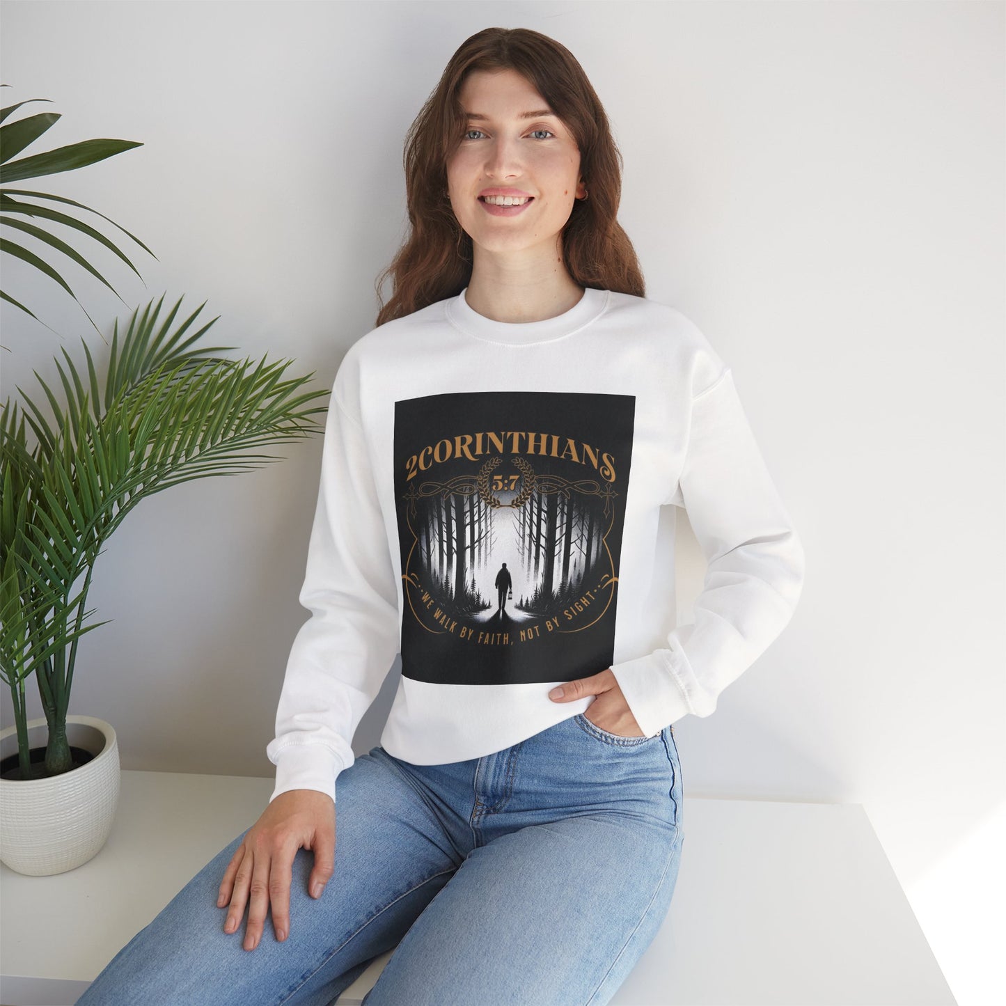 Faith-Inspired Crewneck Sweatshirt, Cozy Casual Wear,