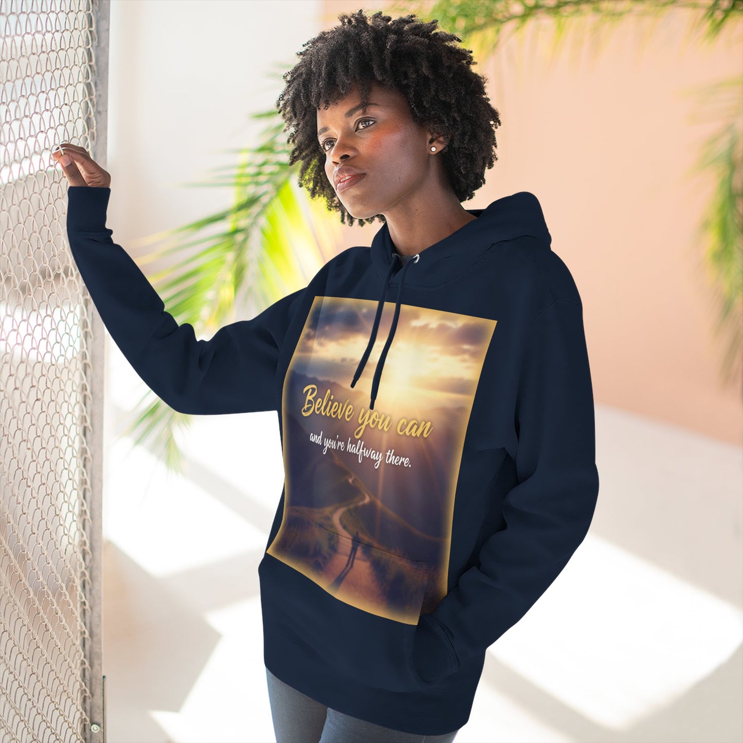 Inspirational Fleece Hoodie with Motivational Quote, Cozy Sweatshirt for All Seasons, Perfect Gift for Friends and Family