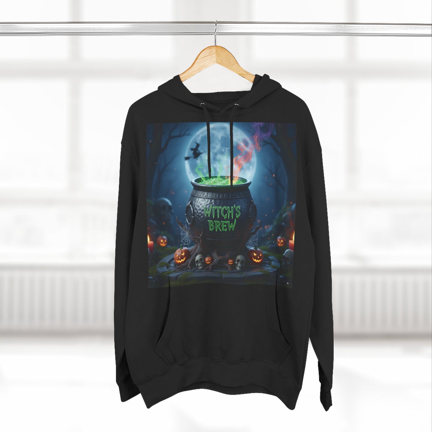 Halloween Witch Brew Fleece Hoodie, Cozy Fall Apparel, Spooky Gift, Autumn Fashion, Halloween Celebration Wear, Witchy Vibes